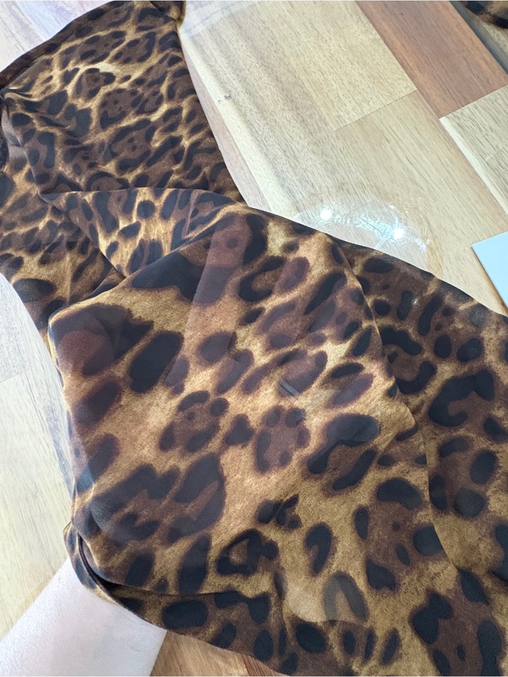 NWT Naked Wardrobe Sz XL Leopard Print Sheer Chiffon Halter Top - Picture 9 of 14